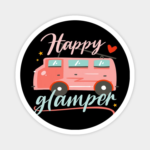 Happy Glamper Nature Glamping Camping Magnet by omorihisoka